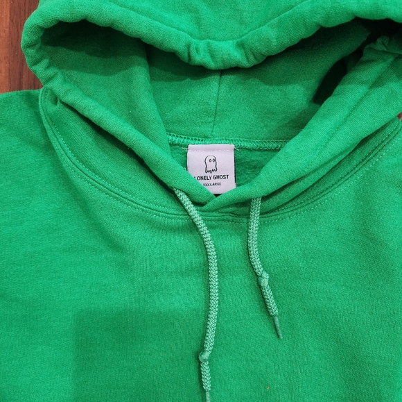 Lonely Ghost Cool To Care Swirly Heavyweight Hoodie Sweatshirt | Green | … - Picture 6 of 11